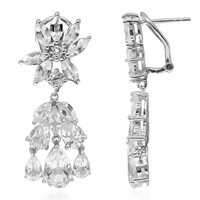 White Topaz Silver Earrings