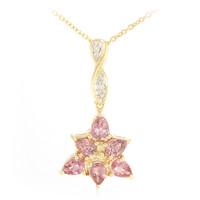 18K Unheated Padparadscha Sapphire Gold Necklace (AMAYANI)