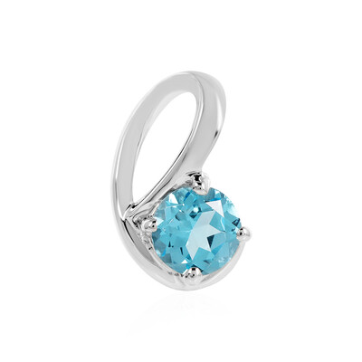 Swiss Blue Topaz Silver Pendant