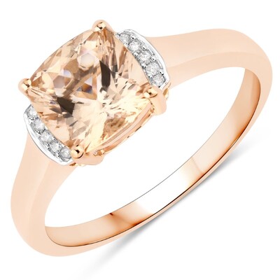 14K AAA Morganite Gold Ring