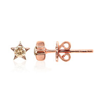 9K SI1 Argyle Rose De France Diamond Gold Earrings