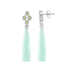 9K Green Chalcedony Gold Earrings (KM by Juwelo)
