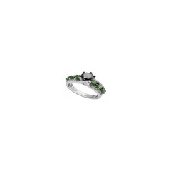 14K Green Diamond Gold Ring