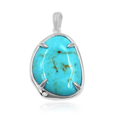 Kingman Turquoise Silver Pendant (Anne Bever)