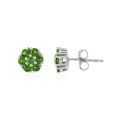 Russian Diopside Silver Earrings