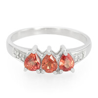 Sunset Ruby Silver Ring