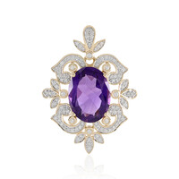 14K Zambian Amethyst Gold Pendant (SUHANA)
