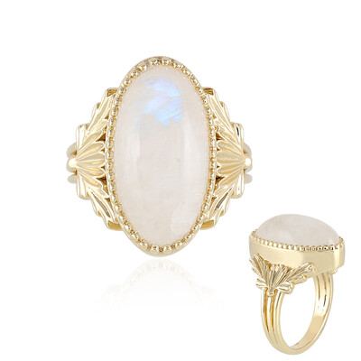 Rainbow Moonstone Silver Ring