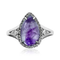 Chevron Amethyst Silver Ring