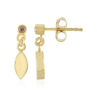 I3 Brown Diamond Silver Earrings