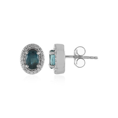 Belgian Teal Fluorite Silver Earrings