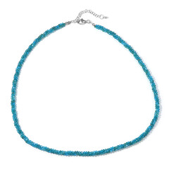 Neon Blue Apatite Silver Necklace