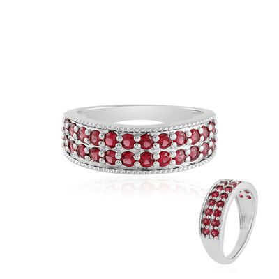 Pink Spinel Silver Ring