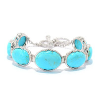 Kingman Blue Mojave Turquoise Silver Bracelet (Dallas Prince Designs)