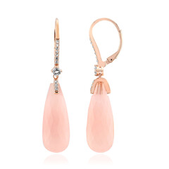 Pink Chalcedony Silver Earrings