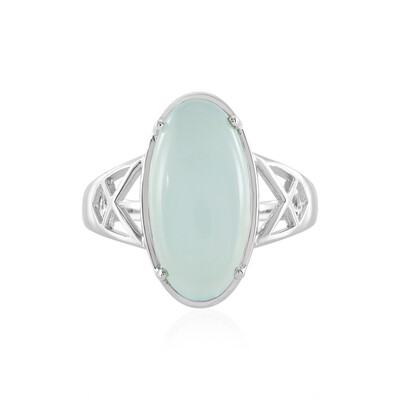 Aqua Chalcedony Silver Ring