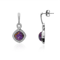 Kingman Purple Mojave Turquoise Silver Earrings
