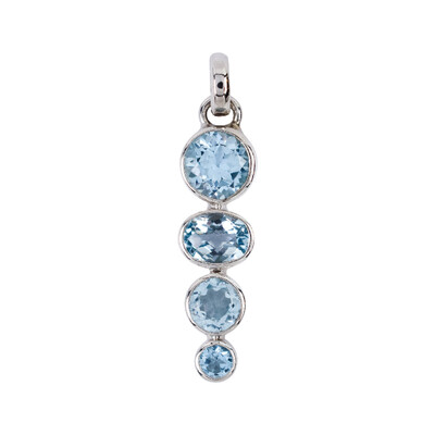 Sky Blue Topaz Silver Pendant
