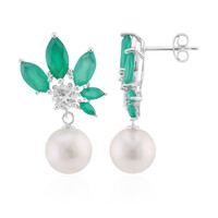 White Freshwater Pearl Silver Earrings