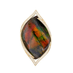 14K Ammolite Gold Pendant (de Melo)