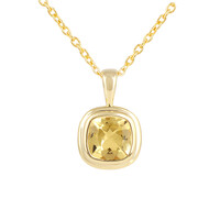 Yellow Beryl Silver Necklace