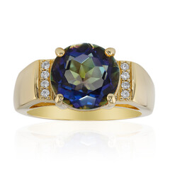 Mystic Blue Quartz Silver Ring