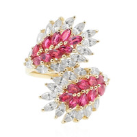 9K Red Burmese Spinel Gold Ring (de Melo)