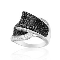 Black Spinel Silver Ring