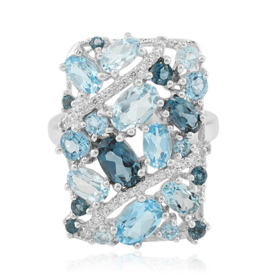 Swiss Blue Topaz Silver Ring
