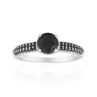 Black Sapphire Silver Ring