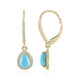 9K Sleeping Beauty Turquoise Gold Earrings (Adela Gold)