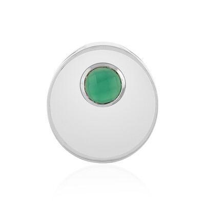 Green Chalcedony Silver Pendant (MONOSONO COLLECTION)