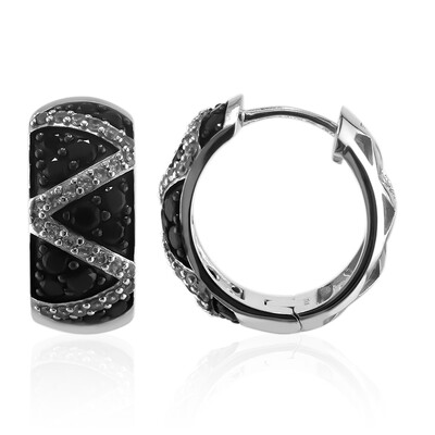 Black Spinel Silver Earrings