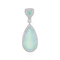 Aqua Chalcedony Silver Pendant