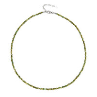 Green Tourmaline Silver Necklace