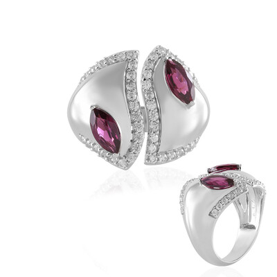 Raspberry Rhodolite Silver Ring (de Melo)