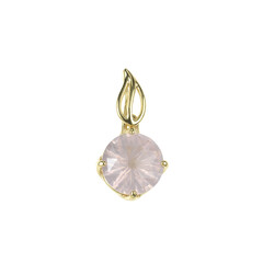 9K Rose Quartz Gold Pendant
