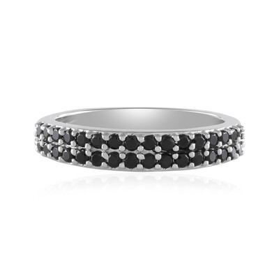 Black Spinel Silver Ring