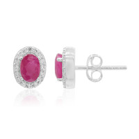 Mozambique Ruby Silver Earrings