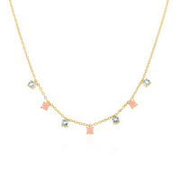 Pink Opal Silver Necklace