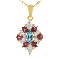Swiss Blue Topaz Silver Necklace