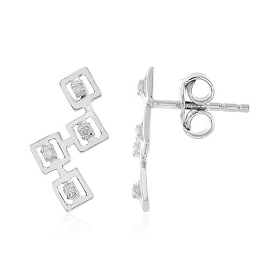 I2 (I) Diamond Silver Earrings