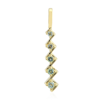 9K Nigerian Mint Green Beryl Gold Pendant