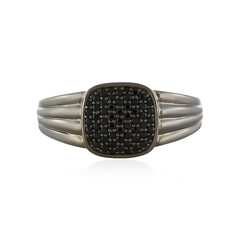 Black Spinel Silver Ring
