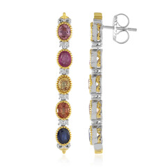 Pink Sapphire Silver Earrings (Gems en Vogue)
