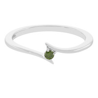 I3 Green Diamond Silver Ring