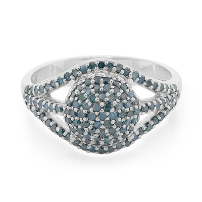 Fancy Diamond Silver Ring