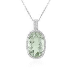 Green Amethyst Silver Necklace
