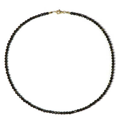 Gold Sheen Obsidian Silver Necklace