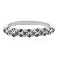 I3 Blue Diamond Silver Ring